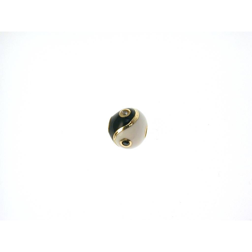 Ciondolo Smaltato Yin & Yang con Zirconi