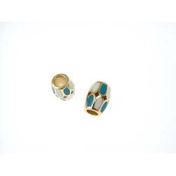 Yellow Gold and Enamel Barrel