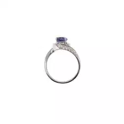 Solitario Contrariè con Tanzanite 6.50mm e 26 Diamanti