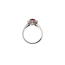 Kate ring with 7x5mm Ruby and 10 Diamonds