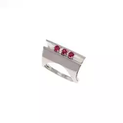 Anello Scultura Trilogy con Rubini