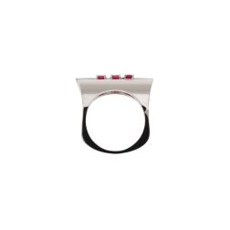 Trilogy Sculpture Ring with Rubies