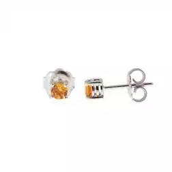 Orecchini Solitari con Topazio Citrino 3.5mm a 3 cerchi