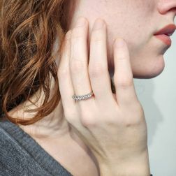 7 Diamond Ring Suspended 0.39ct photo worn