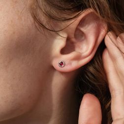 Ruby Circle earring photo worn