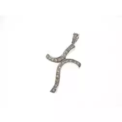 Ciondolo Croce Wavy 25 Diamanti