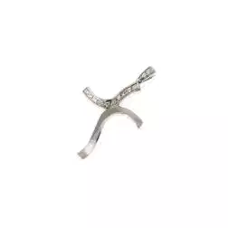 Ciondolo Croce Wavy 13 Diamanti su metà