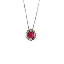 Collana Kate con Rubino 5x4mm e 10 Diamanti