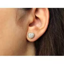 Orecchini Cuori oro giallo con pavè zirconi