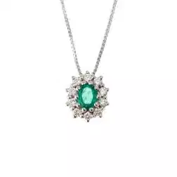 Collana Girocollo Kate con Smeraldo 5x4mm e Diamanti