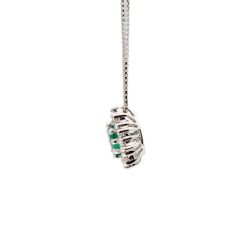 Kate Necklace with Emerald 5x4mm and Diamonds