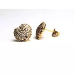 Orecchini Cuori oro giallo con pavè zirconi