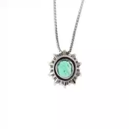 Collana Girocollo Kate con Smeraldo 5x4mm e Diamanti