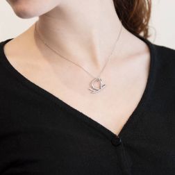 Flying Butterfly Charm with Diamonds photo worn