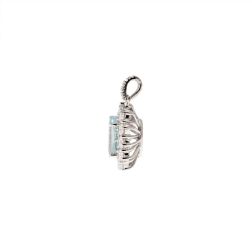 Ciondolo Kate con Acquamarina 9x7mm e Diamanti