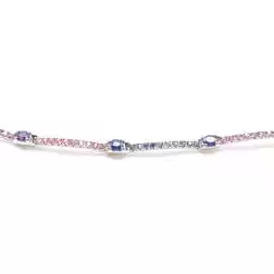Blue and Pink Sapphire Tennis Bracelet