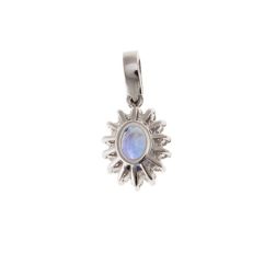 Kate Pendant Blue Sapphire 6x4mm and 14 Diamonds