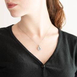 Kate Pendant with 10x9mm Aquamarine and Diamonds photo worn