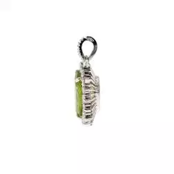 Kate Pendant with 11x9mm Peridot and Diamonds