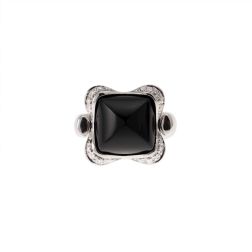 Anello Onice a Piramide con 20 Diamanti ai lati