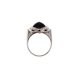 Anello Onice a Piramide con 20 Diamanti ai lati