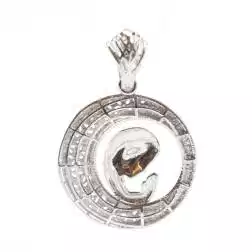 Ciondolo Madonnina che prega oro bianco