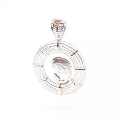 Ciondolo Madonnina che prega oro bianco
