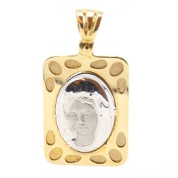 Ciondolo Madonnina bicolore