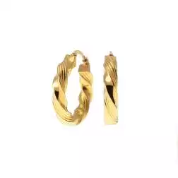 Boccole Torcion Lucide Rigate 2.50cm x 4.70mm Oro Giallo 18kt