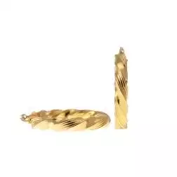 Boccole Torcion Lucide Rigate 3cm x 4.70mm Oro Giallo 18kt