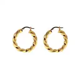 Boccole Torcion Lucide Rigate 3cm x 4.70mm Oro Giallo 18kt