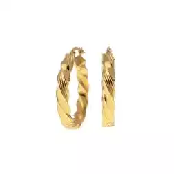 Boccole Torcion Lucide Rigate 3cm x 4.70mm Oro Giallo 18kt