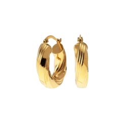 Boccole Ondulate Rigate Lucide 2.30cm x 5.60mm Oro Giallo 18kt