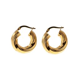 Boccole Ondulate Rigate Lucide 2.30cm x 5.60mm Oro Giallo 18kt