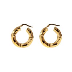 Boccole Ondulate Rigate Lucide 2.70cm x 5.60mm Oro Giallo 18kt