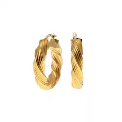 Boccole Tubolari Rigate Lucide 2.70cm x 5.90mm Oro Giallo 18kt