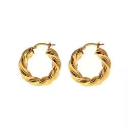 Boccole Tubolari Rigate Lucide 2.70cm x 5.90mm Oro Giallo 18kt