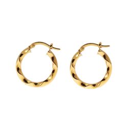 Boccole rettangolari con Bordi ondulati 2.10cm x 6.10mm Oro Giallo 18kt