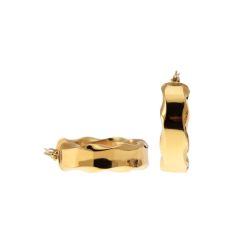 Boccole rettangolari con Bordi ondulati 2.10cm x 6.10mm Oro Giallo 18kt