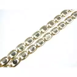 Collana 50cm x 3,90mm Traversino tondo al centro bicolore