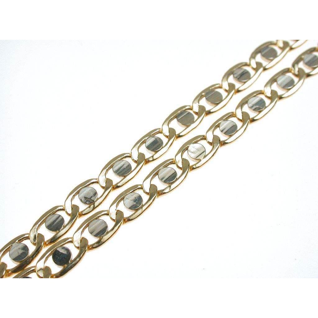 50cm Necklace traversino yellow and white gold x 3,90mm