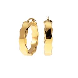 Boccole rettangolari con Bordi ondulati 2.60cm x 6.10mm Oro Giallo 18kt