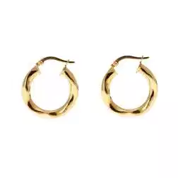 Polished Wavy Hoops 2.30cm x 5.50mm 18kt Yellow Gold