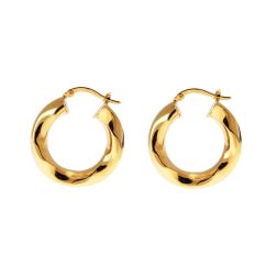 Boccole Ondulate Lucide 2.50cm x 7.50mm Oro Giallo 18kt