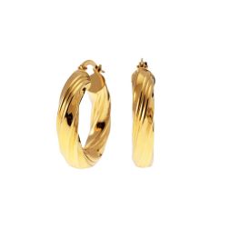 Boccole Ondulate Rigate Lucide 2.70cm x 5.60mm Oro Giallo 18kt