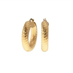 Polished Diamond Hoops 2,8cm x 6mm 18kt Yellow Gold