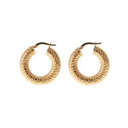 Polished Diamond Hoops 2,8cm x 6mm 18kt Yellow Gold