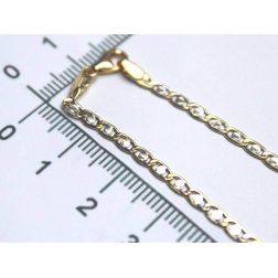 Necklace traversino  yellow and white gold. 2.70mm