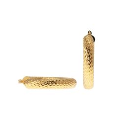 Polished Diamond Hoops 3.30cm x 6mm 18kt Yellow Gold