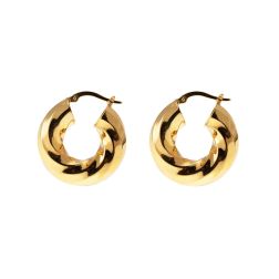 Boccole Torchon Spirale 2.50cm x 7.50mm Oro Giallo 18kt
